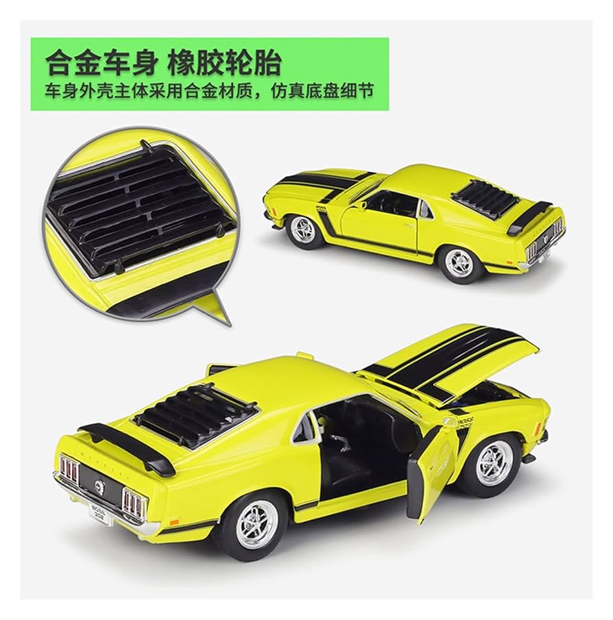 ミニカー M2 1/24 Ford Mustang Boss 302 1970 Ford Mustang BOSS 302 Medium Blue Metallic with Black